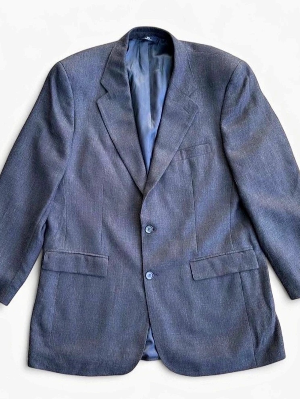 Brooks Brothers 346 Wool Silk Linen Hopsack Blazer Jacket 43L Navy Blue